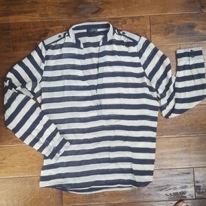 The Limited- Navy-striped Shirt